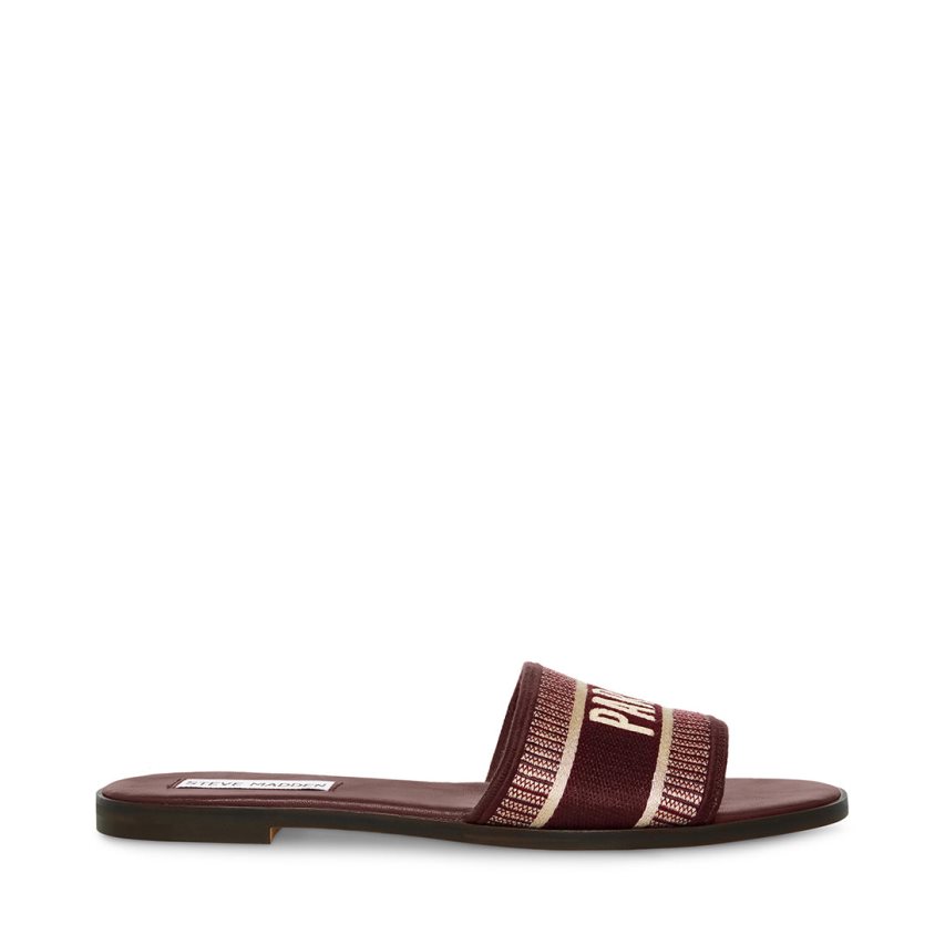 Sandalias de Diapositivas Steve Madden Knox Mujer Burdeos | ES AM0SE6